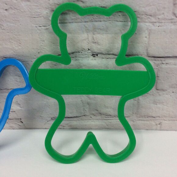 Vintage Wilton Jumbo Cookie Cutters Green Bear Blue Dinosaur Birthday Party Fun - Picture 2 of 8